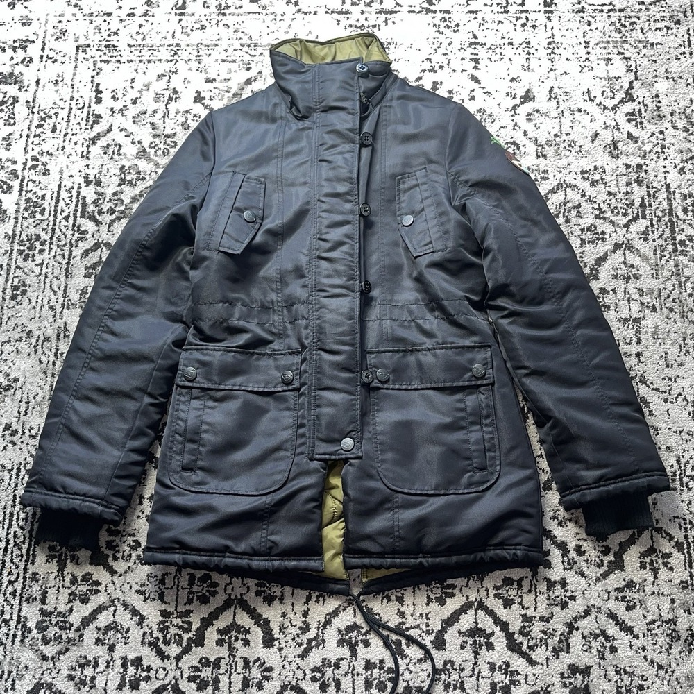 ROXY SKI/SNOWBOARD Jacket Black Long Regular Fit Lined Zip Up Size M